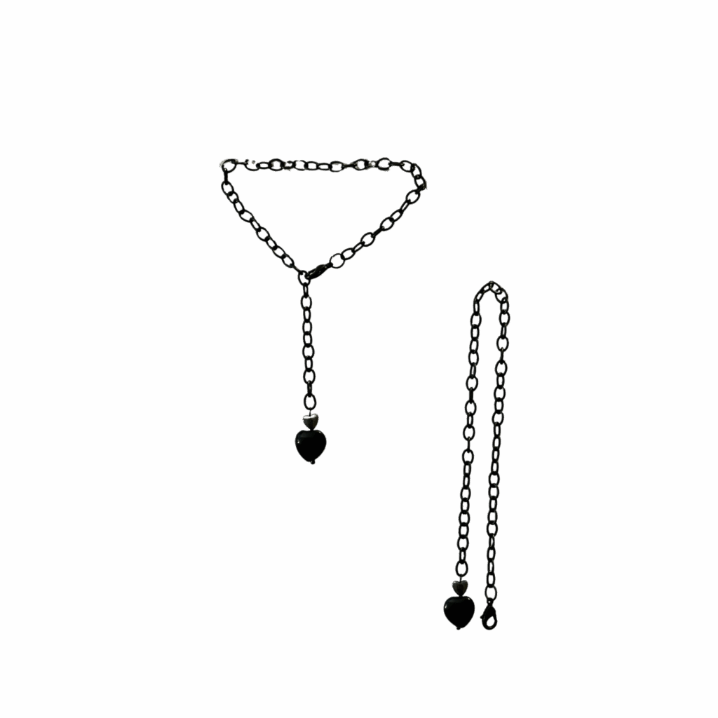 Black Heart Anklet